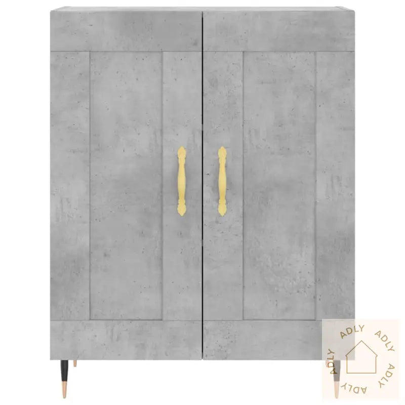 Highboard Betonggrå 69,5X34X180 Cm Konstruert Tre