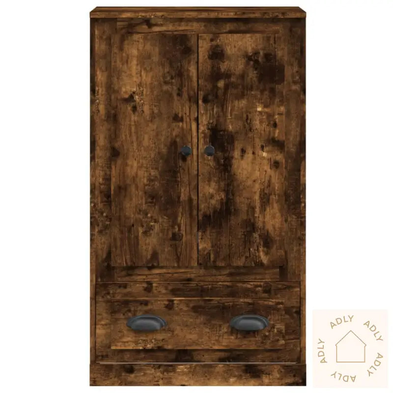 Highboard Røkt Eik 60X35,5X103,5 Cm Konstruert Tre