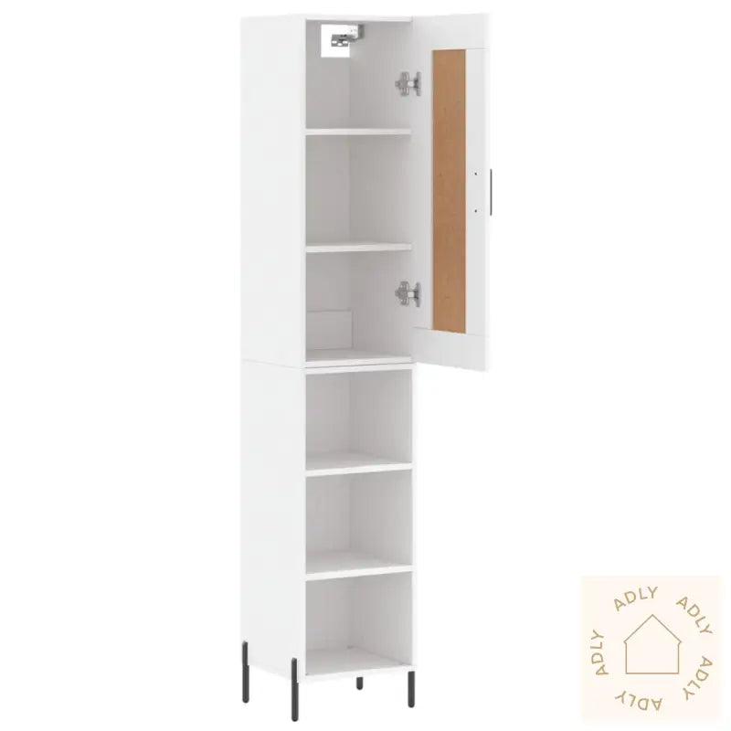 Highboard Hvit 34,5X34X180 Cm Konstruert Tre