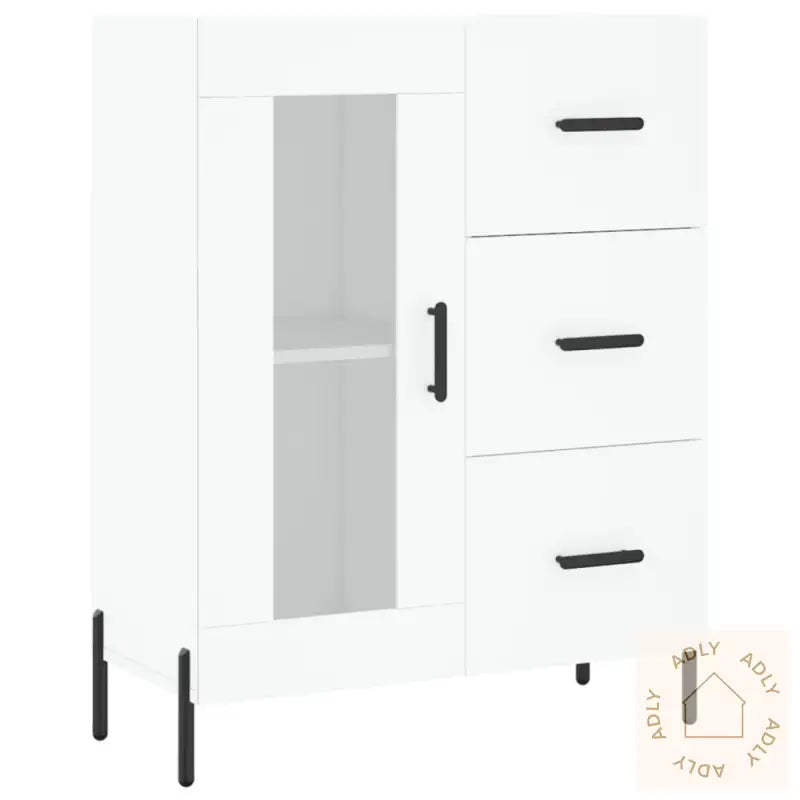 Highboard Hvit 69,5X34X180 Cm Konstruert Tre