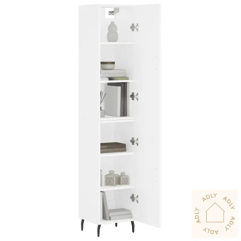 Highboard Hvit 34,5X34X180 Cm Konstruert Tre