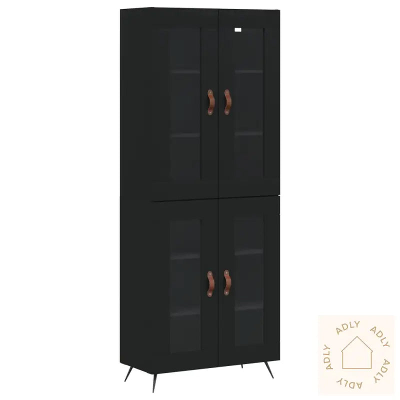 Highboard Svart 69,5X34X180 Cm Konstruert Tre