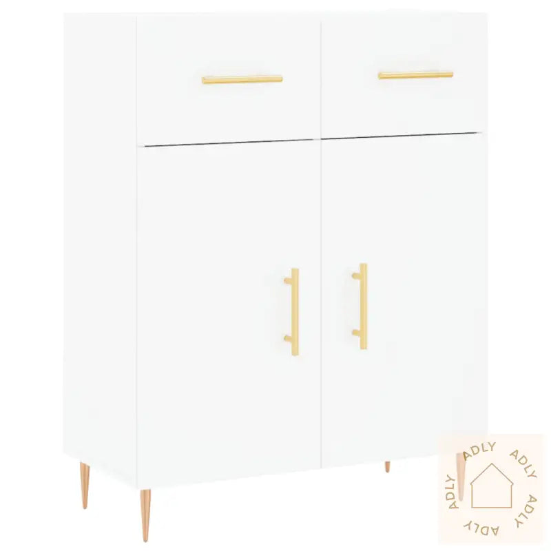 Highboard Hvit 69,5X34X180 Cm Konstruert Tre