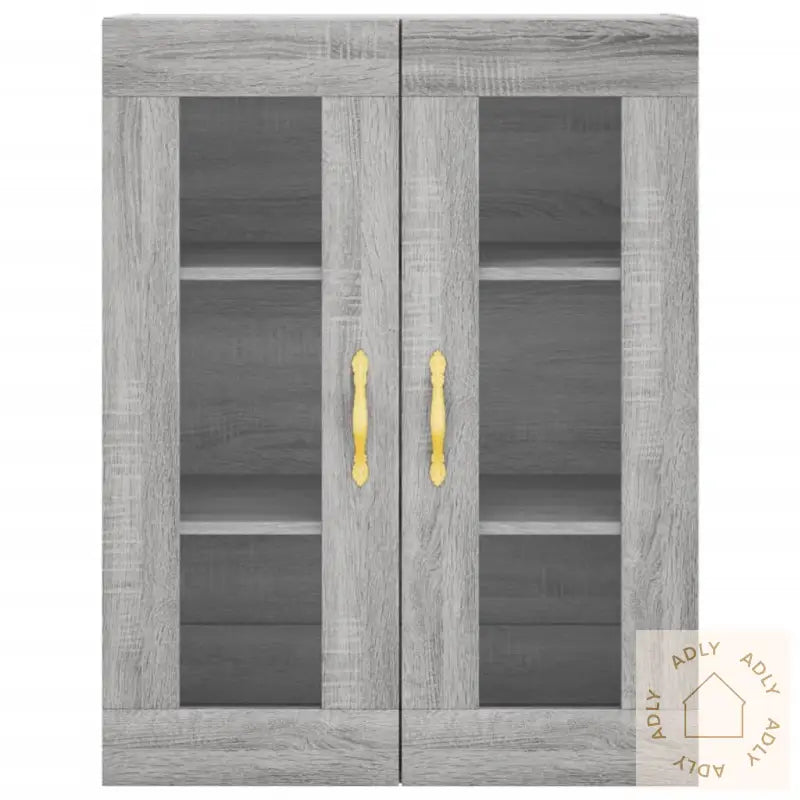 Highboard Grå Sonoma 69,5X34X180 Cm Konstruert Tre