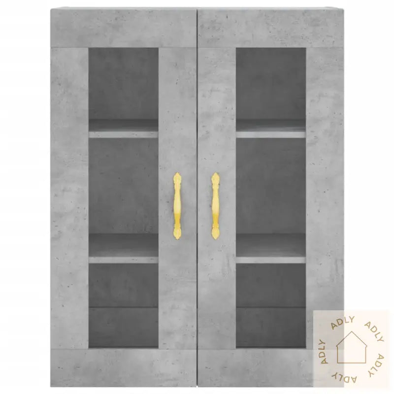 Highboard Betonggrå 69,5X34X180 Cm Konstruert Tre