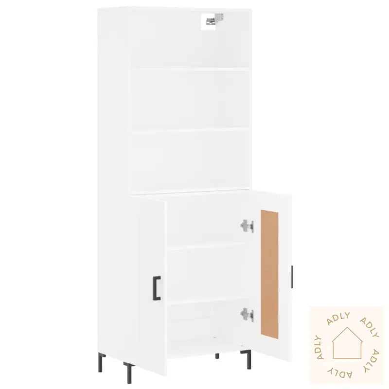 Highboard Hvit 69,5X34X180 Cm Konstruert Tre