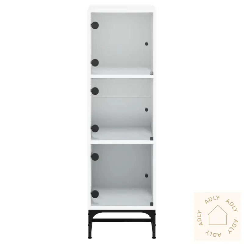 Highboard Med Glassdører Hvit 35X37X120 Cm