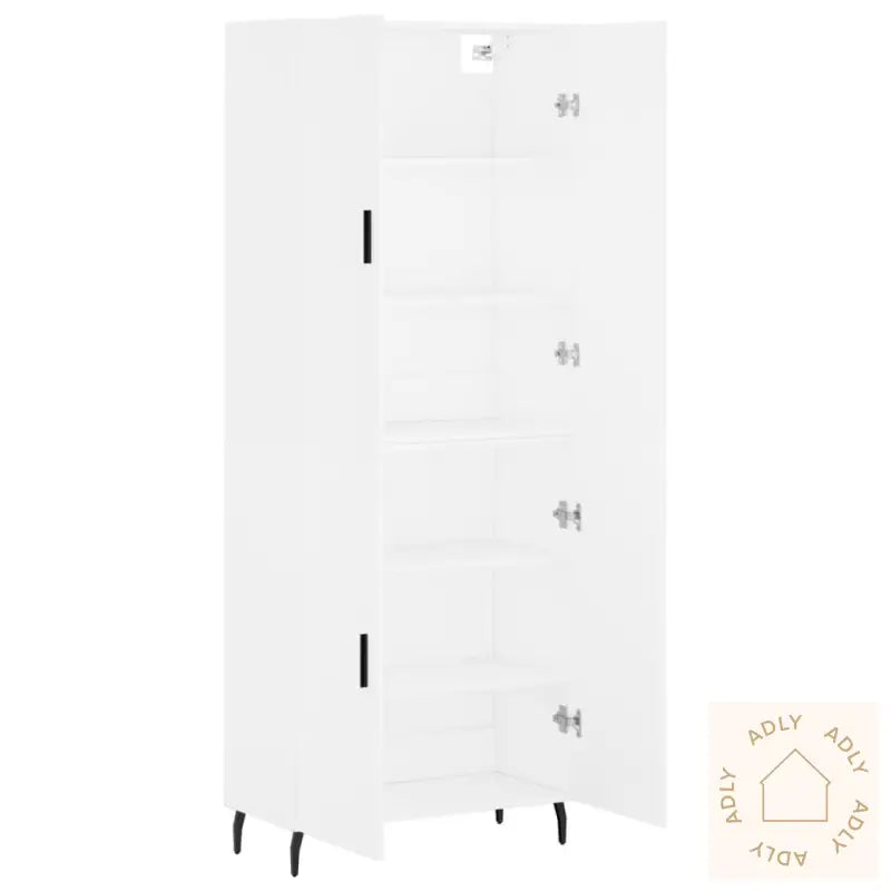 Highboard Hvit 69,5X34X180 Cm Konstruert Tre