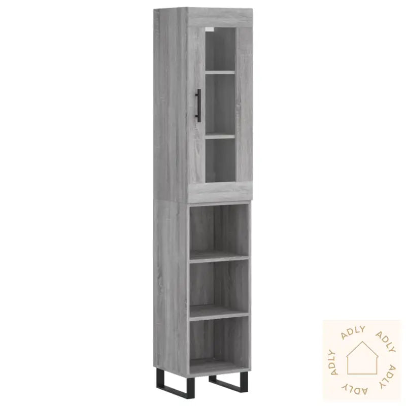 Highboard Grå Sonoma 34,5X34X180 Cm Konstruert Tre
