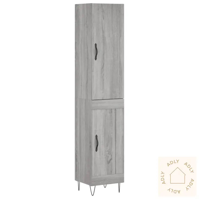 Highboard Grå Sonoma 34,5X34X180 Cm Konstruert Tre