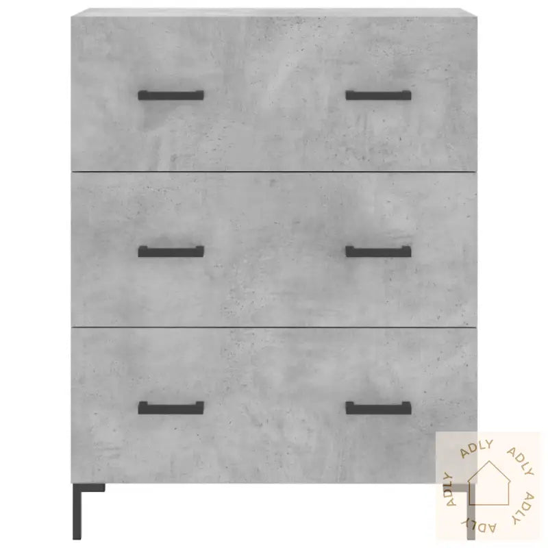 Highboard Betonggrå 69,5X34X180 Cm Konstruert Tre
