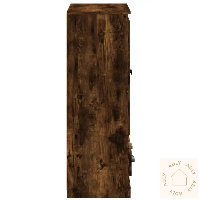 Highboard Røkt Eik 60X35,5X103,5 Cm Konstruert Tre