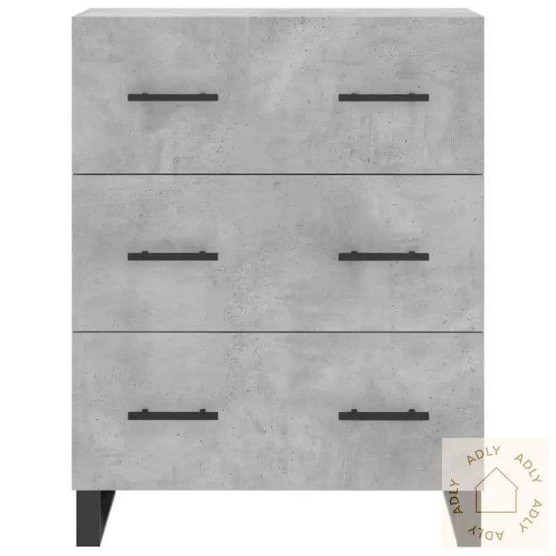 Highboard Betonggrå 69,5X34X180 Cm Konstruert Tre