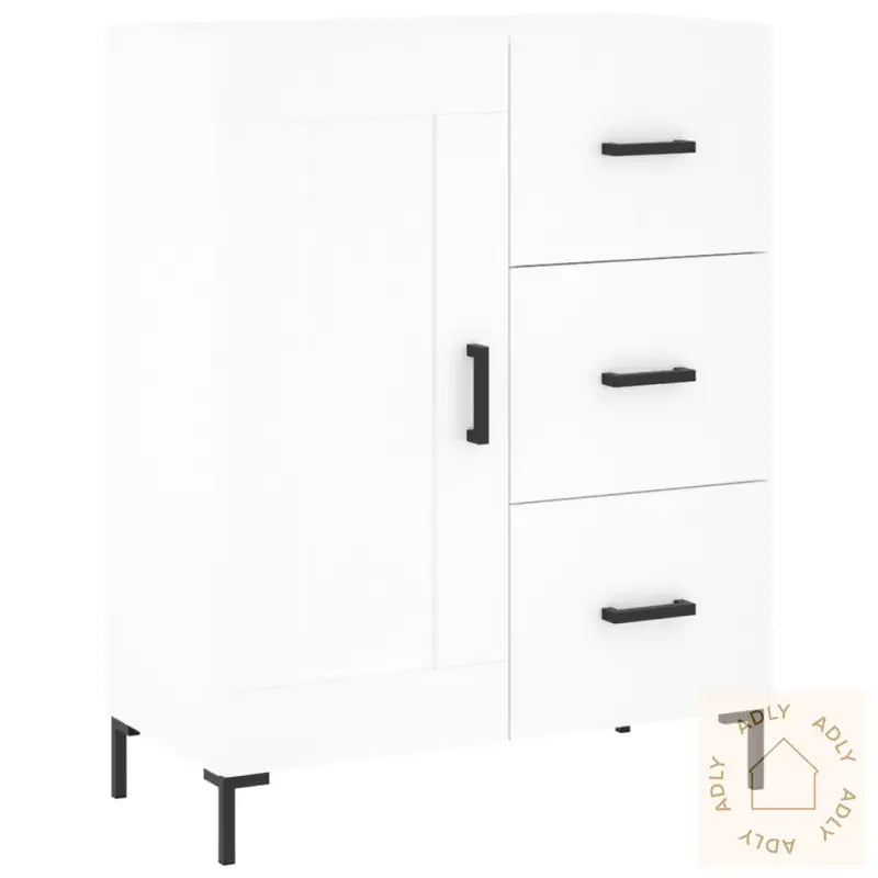 Highboard Hvit 69,5X34X180 Cm Konstruert Tre