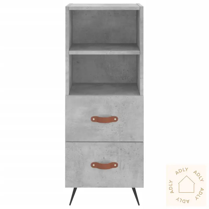 Highboard Betonggrå 34,5X34X180 Cm Konstruert Tre