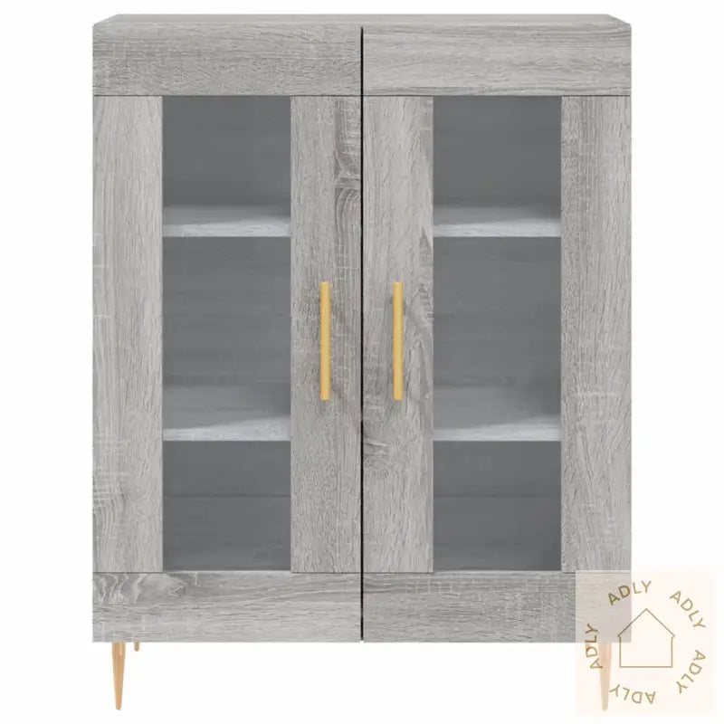 Highboard Grå Sonoma 69,5X34X180 Cm Konstruert Tre