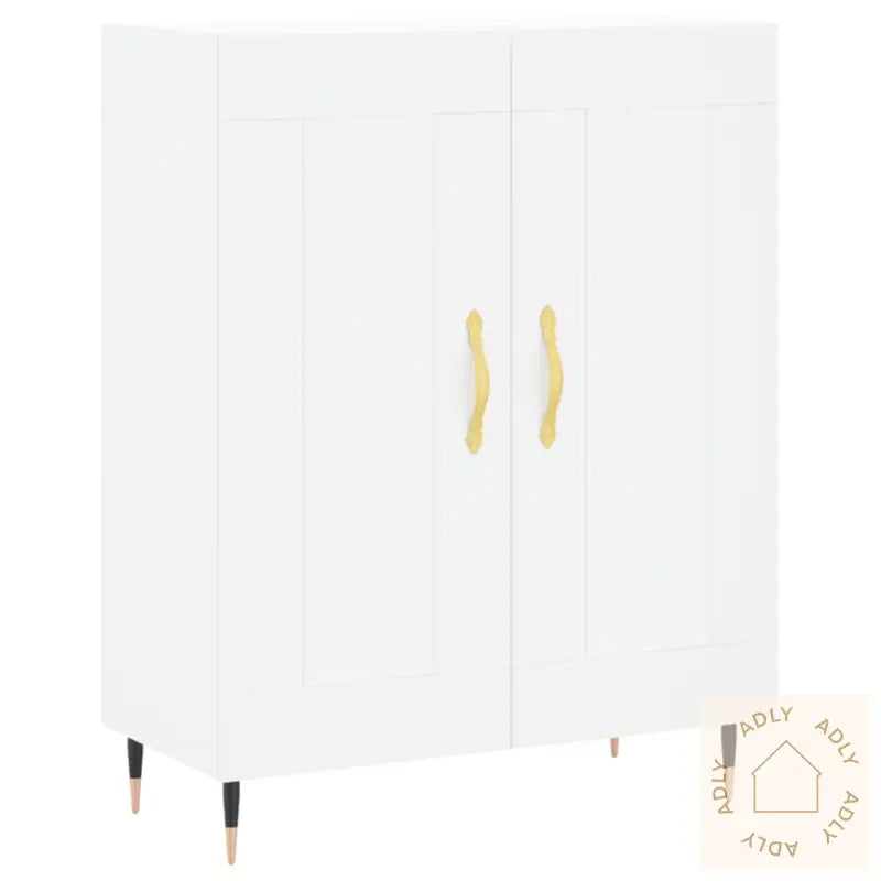 Highboard Hvit 69,5X34X180 Cm Konstruert Tre