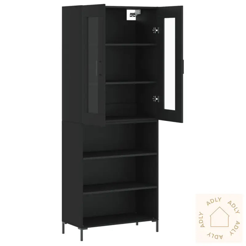 Highboard Svart 69,5X34X180 Cm Konstruert Tre