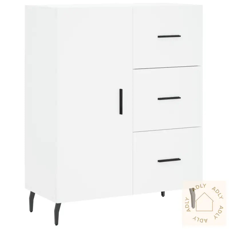 Highboard Hvit 69,5X34X180 Cm Konstruert Tre
