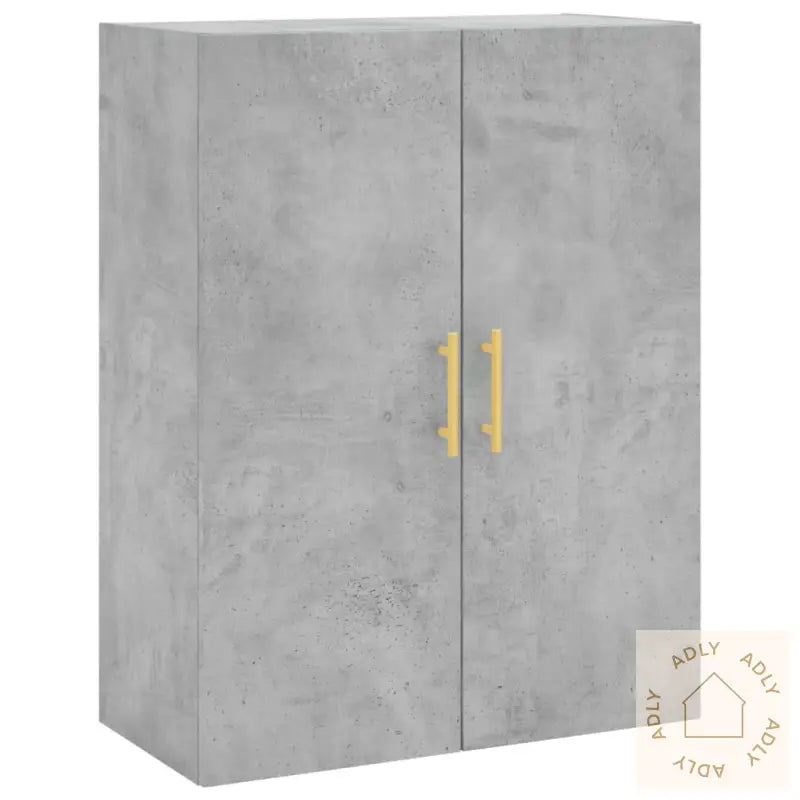 Highboard Betonggrå 69,5X34X180 Cm Konstruert Tre