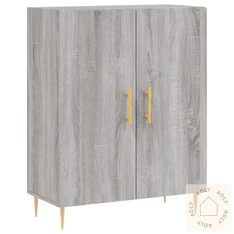 Highboard Grå Sonoma 69,5X34X180 Cm Konstruert Tre