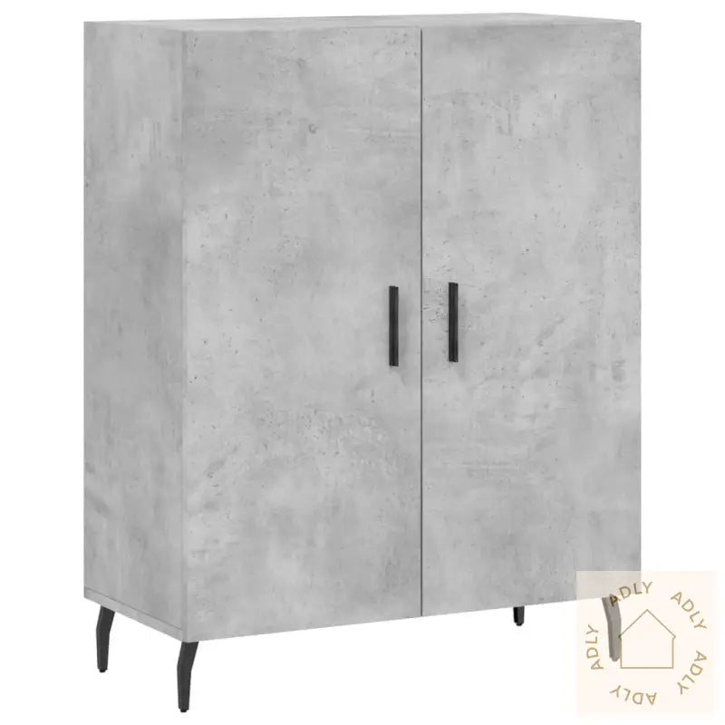 Highboard Betonggrå 69,5X34X180 Cm Konstruert Tre