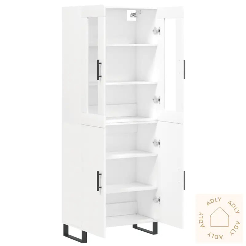 Highboard Hvit 69,5X34X180 Cm Konstruert Tre