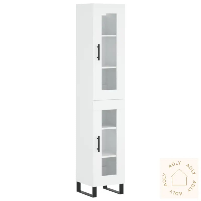 Highboard Hvit 34,5X34X180 Cm Konstruert Tre