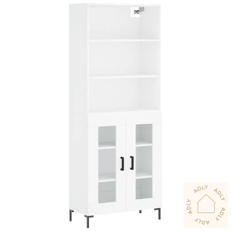 Highboard Hvit 69,5X34X180 Cm Konstruert Tre