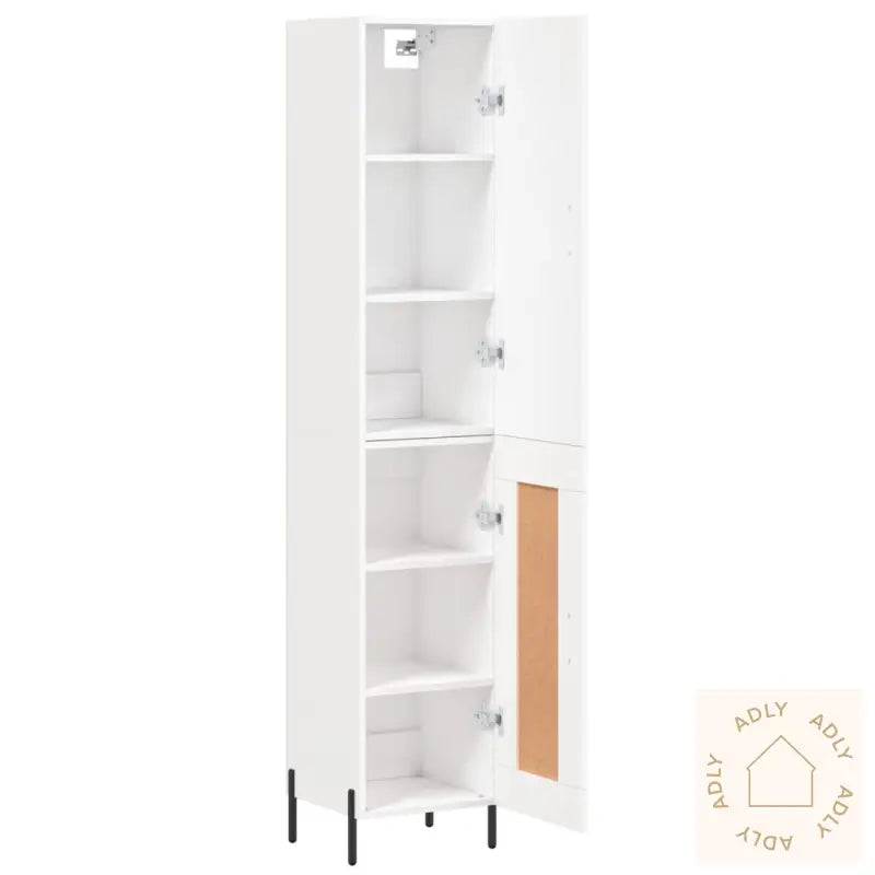 Highboard Hvit 34,5X34X180 Cm Konstruert Tre