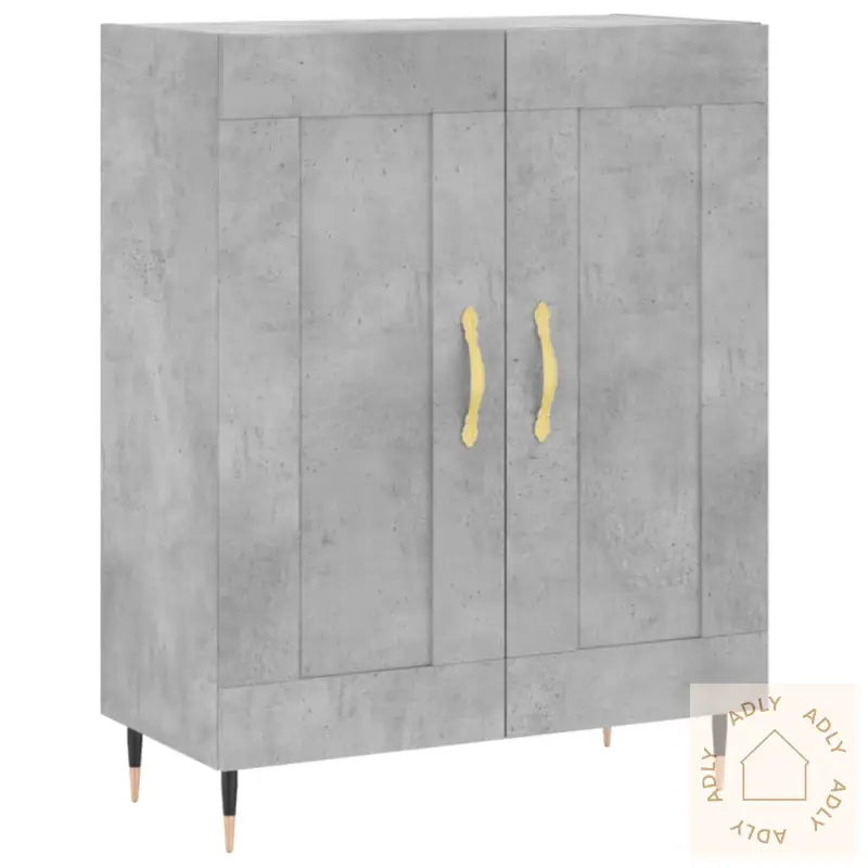 Highboard Betonggrå 69,5X34X180 Cm Konstruert Tre
