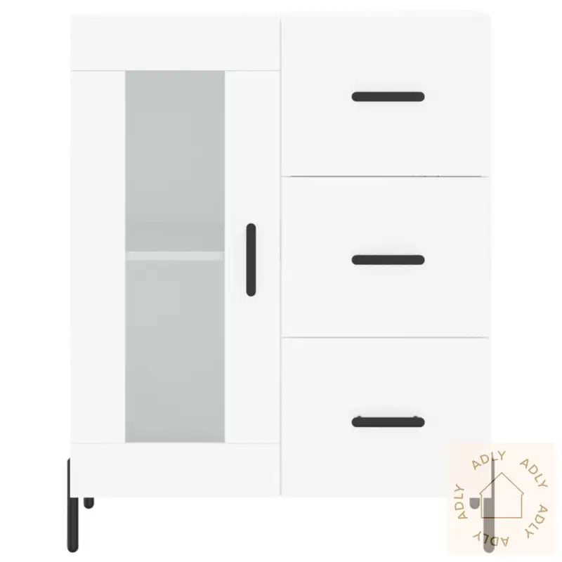 Highboard Hvit 69,5X34X180 Cm Konstruert Tre