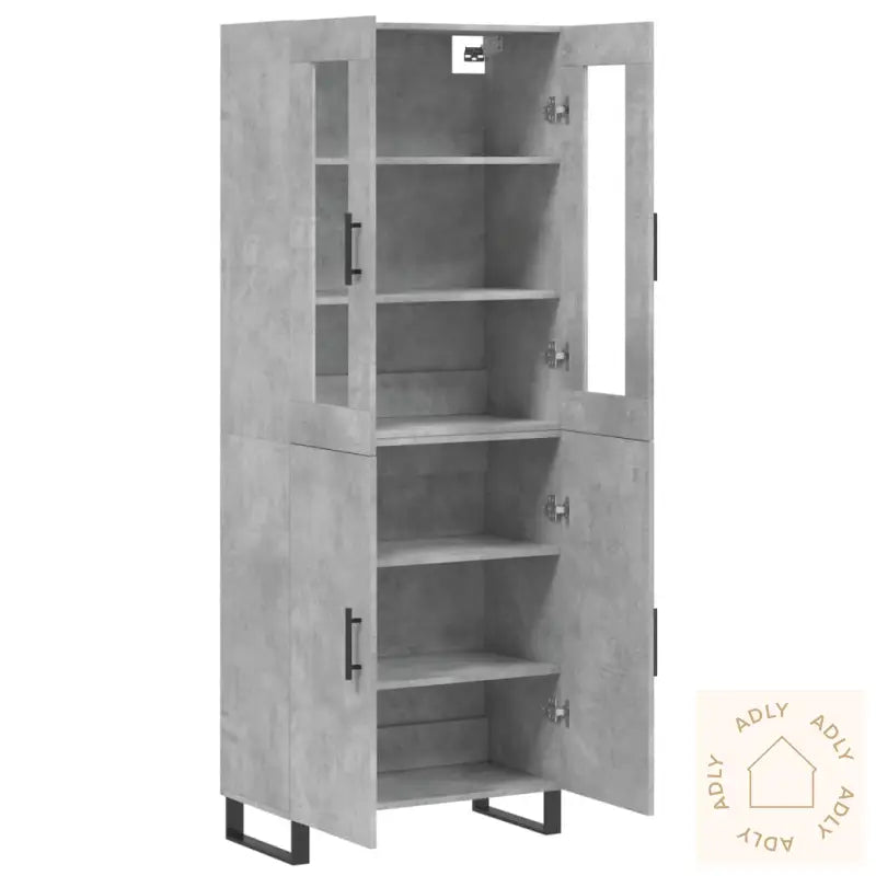 Highboard Betonggrå 69,5X34X180 Cm Konstruert Tre