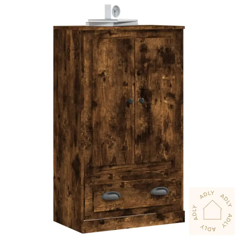 Highboard Røkt Eik 60X35,5X103,5 Cm Konstruert Tre