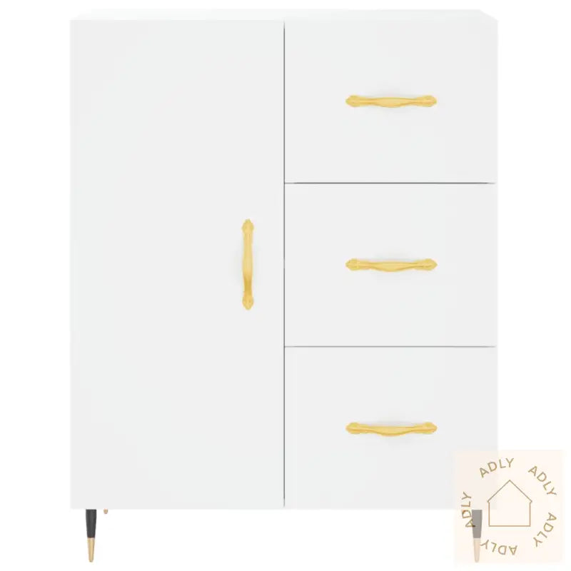 Highboard Hvit 69,5X34X180 Cm Konstruert Tre