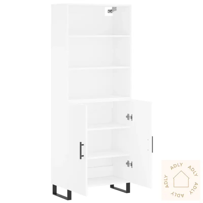 Highboard Hvit 69,5X34X180 Cm Konstruert Tre