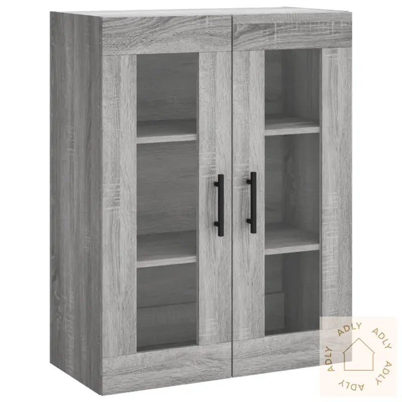 Highboard Grå Sonoma 69,5X34X180 Cm Konstruert Tre