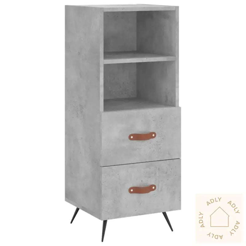 Highboard Betonggrå 34,5X34X180 Cm Konstruert Tre