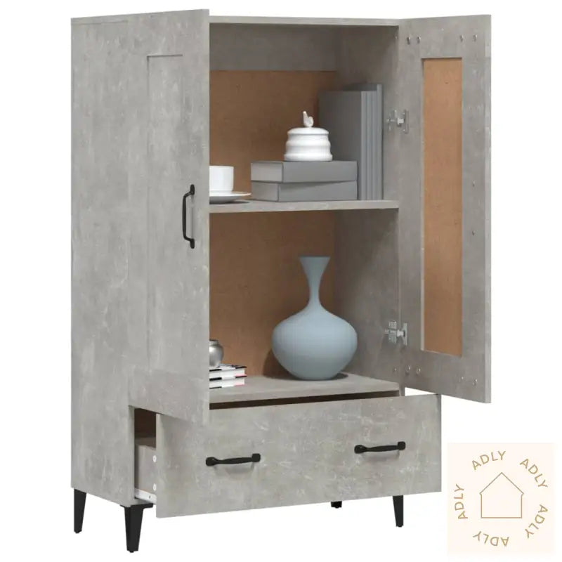 Highboard Betonggrå 70X31X115 Cm Konstruert Tre