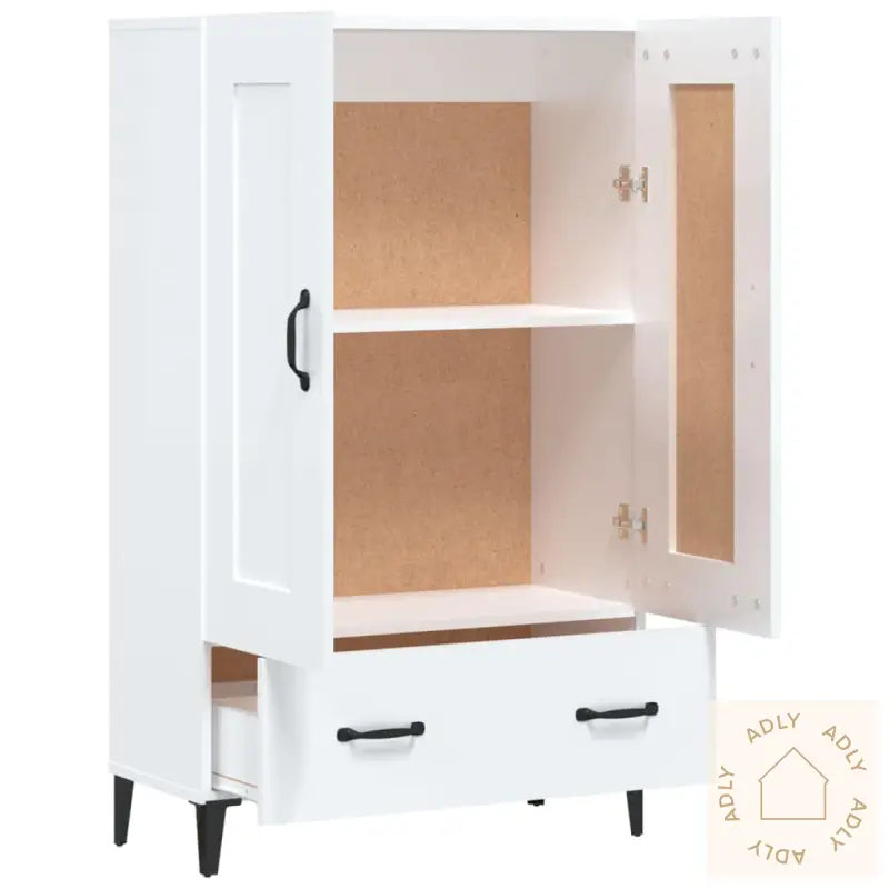 Highboard Høyglans Hvit 70X31X115 Cm Konstruert Tre