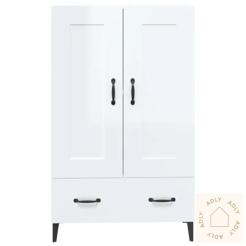 Highboard Høyglans Hvit 70X31X115 Cm Konstruert Tre