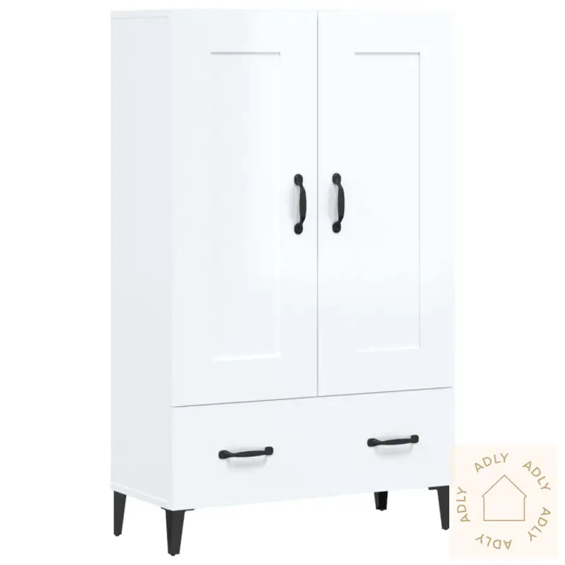 Highboard Høyglans Hvit 70X31X115 Cm Konstruert Tre