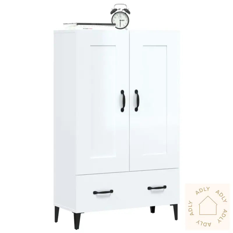 Highboard Høyglans Hvit 70X31X115 Cm Konstruert Tre