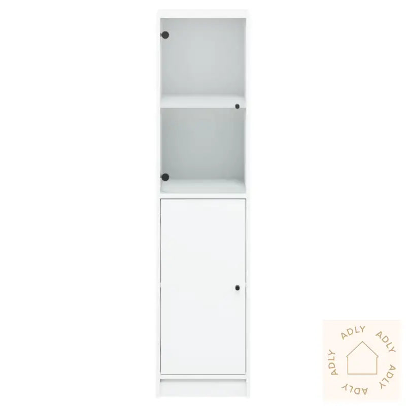 Highboard Med Glassdører Hvit 35X37X142 Cm