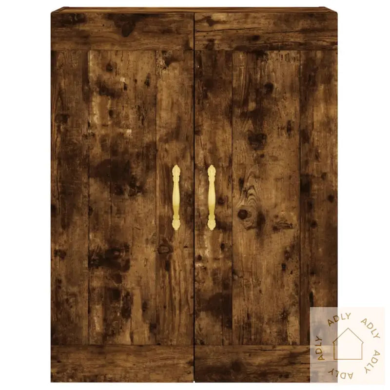 Highboard Røkt Eik 69,5X34X180 Cm Konstruert Tre