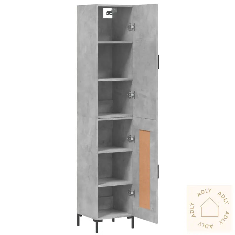 Highboard Betonggrå 34,5X34X180 Cm Konstruert Tre