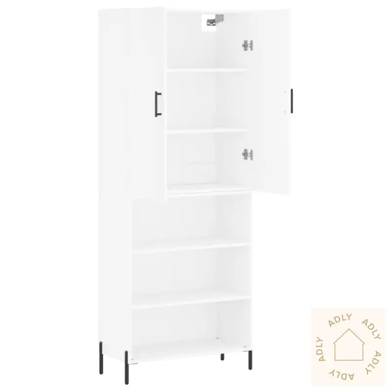 Highboard Hvit 69,5X34X180 Cm Konstruert Tre