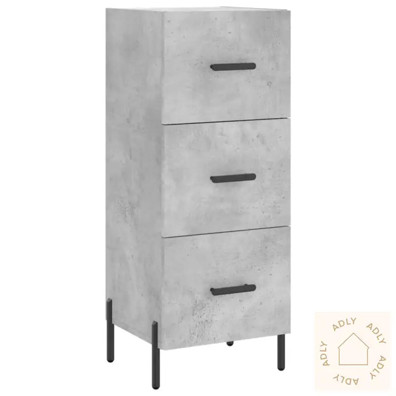 Highboard Betonggrå 34,5X34X180 Cm Konstruert Tre