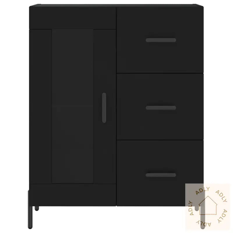 Highboard Svart 69,5X34X180 Cm Konstruert Tre