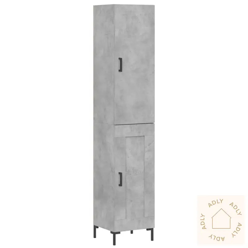 Highboard Betonggrå 34,5X34X180 Cm Konstruert Tre